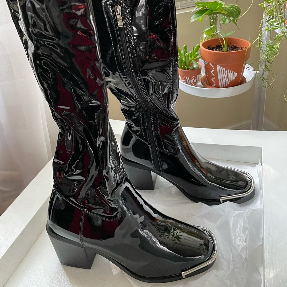 Girlfriend chunky block heel- over the knee